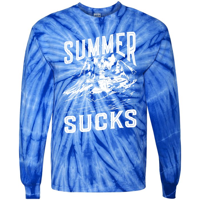 Summer Sucks Snowmobile Rider Gift Tie-Dye Long Sleeve Shirt