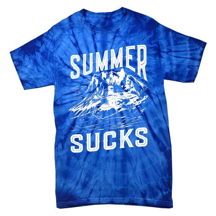 Summer Sucks Snowmobile Rider Gift Tie-Dye T-Shirt