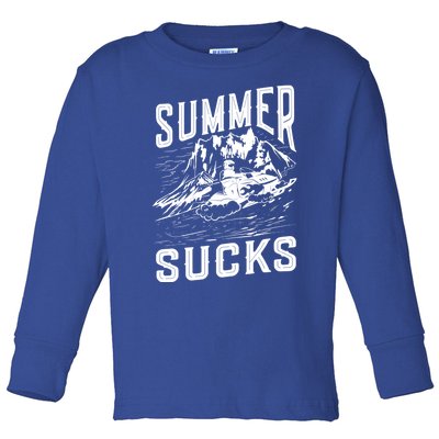 Summer Sucks Snowmobile Rider Gift Toddler Long Sleeve Shirt