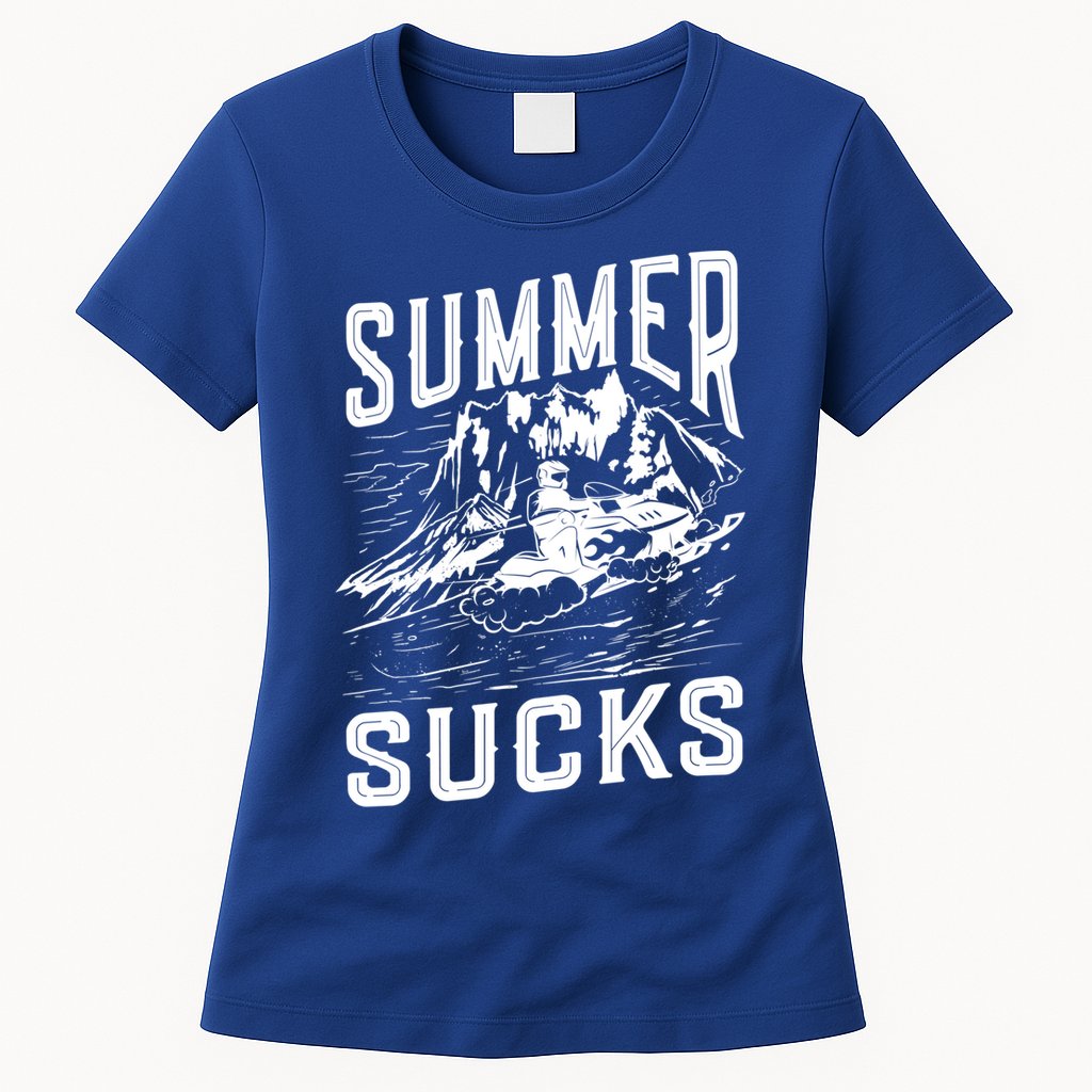 Summer Sucks Snowmobile Rider Gift Womens T-Shirt