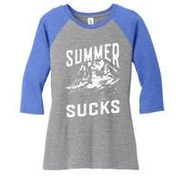 Summer Sucks Snowmobile Rider Gift Women's Tri-Blend 3/4-Sleeve Raglan Shirt