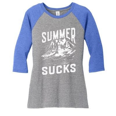 Summer Sucks Snowmobile Rider Gift Women's Tri-Blend 3/4-Sleeve Raglan Shirt