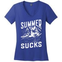 Summer Sucks Snowmobile Rider Gift Women's V-Neck T-Shirt