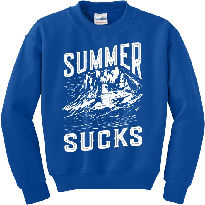 Summer Sucks Snowmobile Rider Gift Kids Sweatshirt