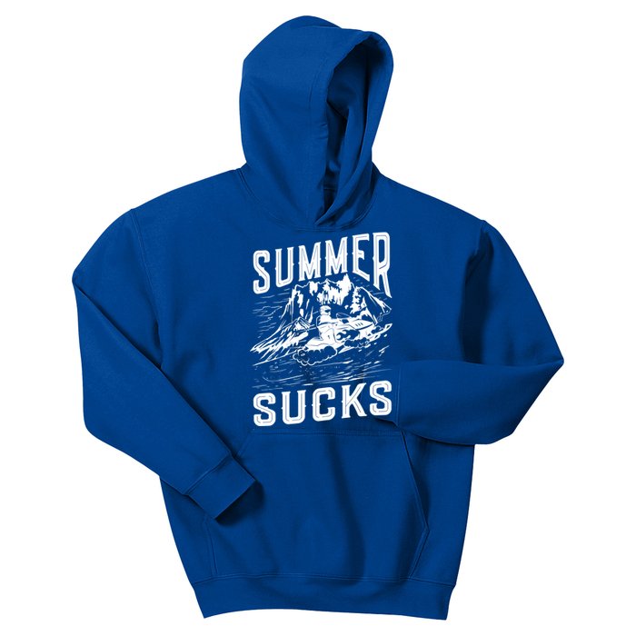 Summer Sucks Snowmobile Rider Gift Kids Hoodie