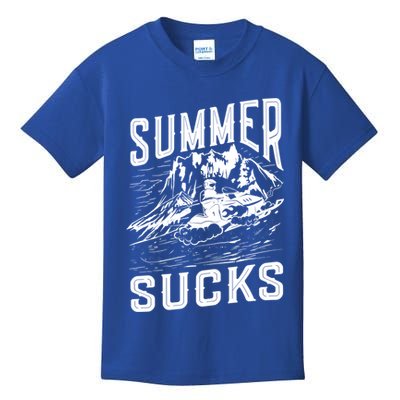 Summer Sucks Snowmobile Rider Gift Kids T-Shirt