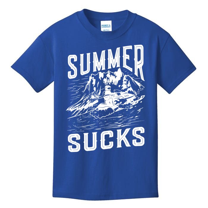 Summer Sucks Snowmobile Rider Gift Kids T-Shirt