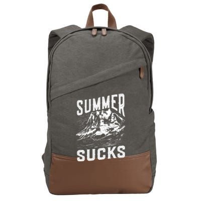 Summer Sucks Snowmobile Rider Gift Cotton Canvas Backpack