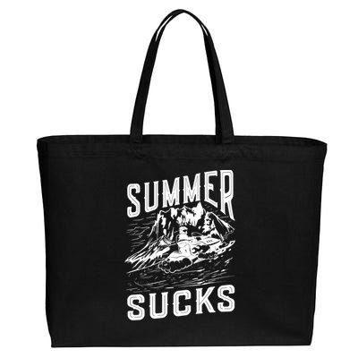 Summer Sucks Snowmobile Rider Gift Cotton Canvas Jumbo Tote