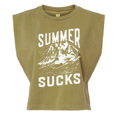 Summer Sucks Snowmobile Rider Gift Garment-Dyed Women's Muscle Tee