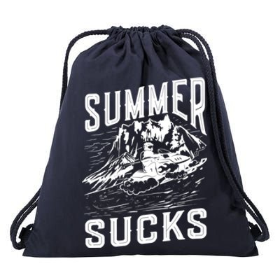 Summer Sucks Snowmobile Rider Gift Drawstring Bag