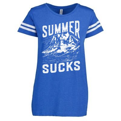 Summer Sucks Snowmobile Rider Gift Enza Ladies Jersey Football T-Shirt