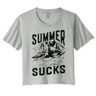 Summer Sucks Snowmobile Rider Gift Women's Crop Top Tee