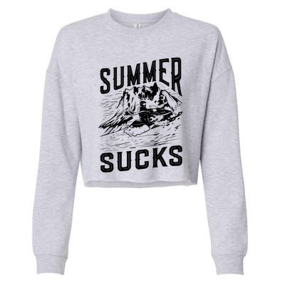 Summer Sucks Snowmobile Rider Gift Cropped Pullover Crew