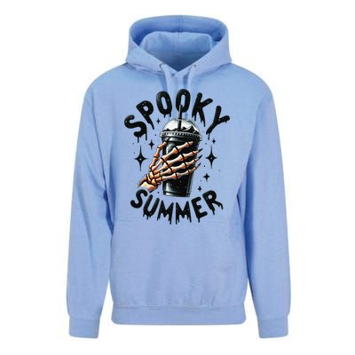 Spooky Summer Summer Vibes Skeleton Coffee Lover Skeleton Hand Unisex Surf Hoodie