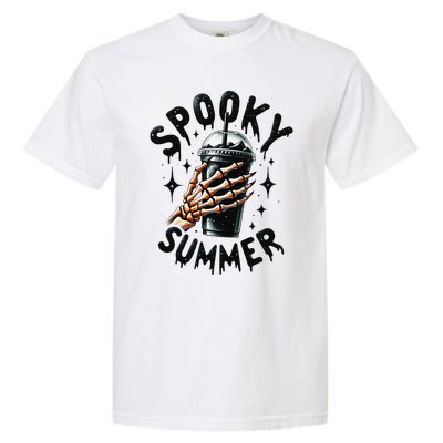 Spooky Summer Summer Vibes Skeleton Coffee Lover Skeleton Hand Garment-Dyed Heavyweight T-Shirt