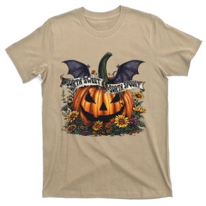 Sorta Sweet Sorta Spooky Flower Pumpkin Halloween T-Shirt