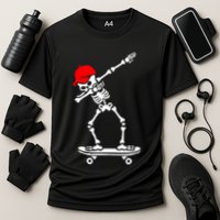 Skeleton Skateboard Cooling Performance Crew T-Shirt