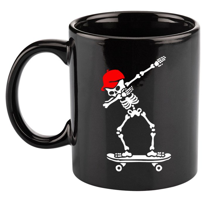 Skeleton Skateboard 11oz C Handle Ceramic Mug
