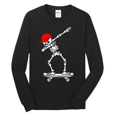 Skeleton Skateboard Tall Long Sleeve T-Shirt