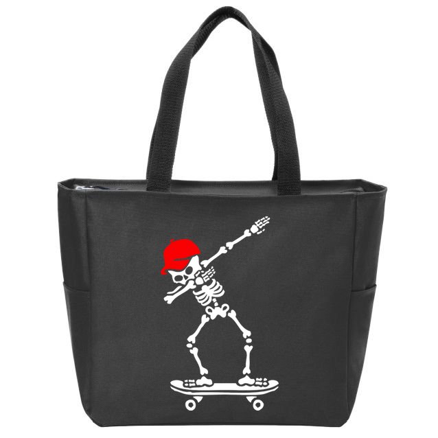 Skeleton Skateboard Zip Tote Bag