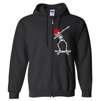 Skeleton Skateboard Full Zip Hoodie