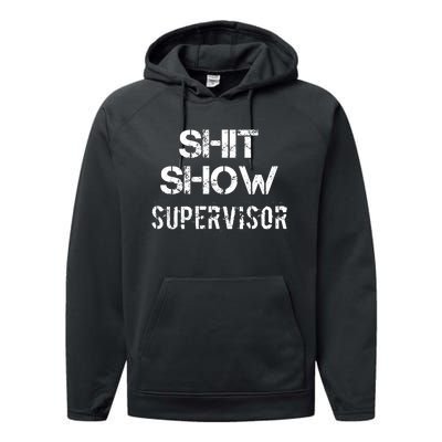 Shit Show Supervisor Funny Mom Boss Manager Teacher Performance Fleece Hoodie