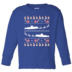 Submarine Service Submariner Ugly Christmas Meaningful Gift Toddler Long Sleeve Shirt