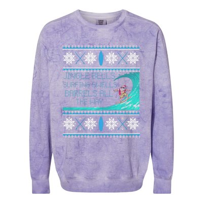 Surf Surfing Surfer Ugly Christmas Sweater Style Funny Gift Colorblast Crewneck Sweatshirt