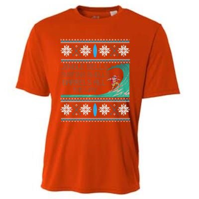 Surf Surfing Surfer Ugly Christmas Sweater Style Funny Gift Cooling Performance Crew T-Shirt