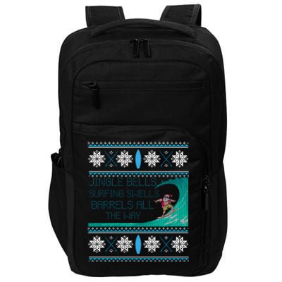 Surf Surfing Surfer Ugly Christmas Sweater Style Funny Gift Impact Tech Backpack