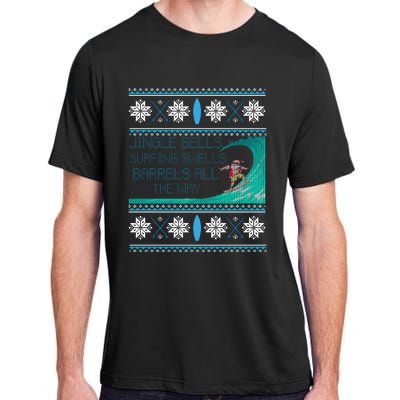 Surf Surfing Surfer Ugly Christmas Sweater Style Funny Gift Adult ChromaSoft Performance T-Shirt