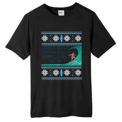 Surf Surfing Surfer Ugly Christmas Sweater Style Funny Gift Tall Fusion ChromaSoft Performance T-Shirt