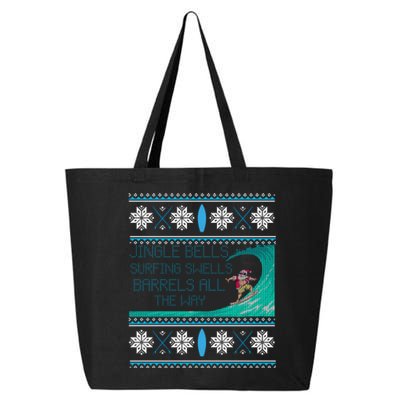 Surf Surfing Surfer Ugly Christmas Sweater Style Funny Gift 25L Jumbo Tote