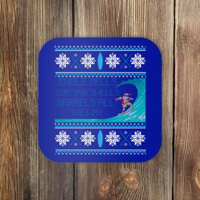 Surf Surfing Surfer Ugly Christmas Sweater Style Funny Gift Coaster