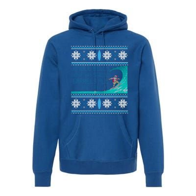 Surf Surfing Surfer Ugly Christmas Sweater Style Funny Gift Premium Hoodie