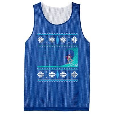 Surf Surfing Surfer Ugly Christmas Sweater Style Funny Gift Mesh Reversible Basketball Jersey Tank