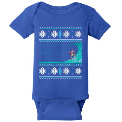 Surf Surfing Surfer Ugly Christmas Sweater Style Funny Gift Baby Bodysuit