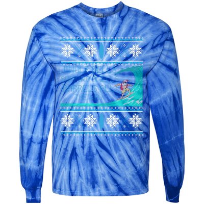 Surf Surfing Surfer Ugly Christmas Sweater Style Funny Gift Tie-Dye Long Sleeve Shirt