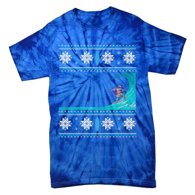 Surf Surfing Surfer Ugly Christmas Sweater Style Funny Gift Tie-Dye T-Shirt