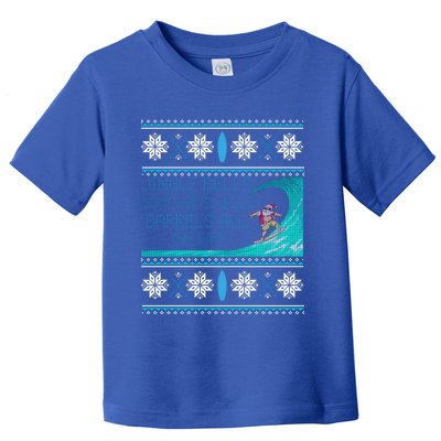 Surf Surfing Surfer Ugly Christmas Sweater Style Funny Gift Toddler T-Shirt