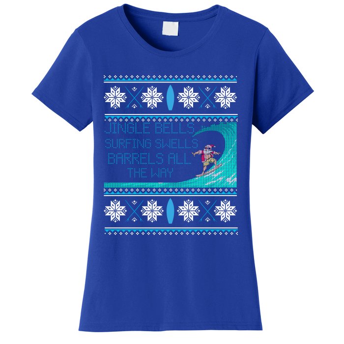 Surf Surfing Surfer Ugly Christmas Sweater Style Funny Gift Women's T-Shirt