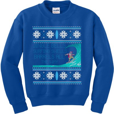 Surf Surfing Surfer Ugly Christmas Sweater Style Funny Gift Kids Sweatshirt