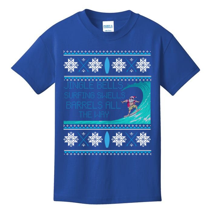 Surf Surfing Surfer Ugly Christmas Sweater Style Funny Gift Kids T-Shirt