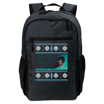 Surf Surfing Surfer Ugly Christmas Sweater Style Funny Gift Daily Commute Backpack