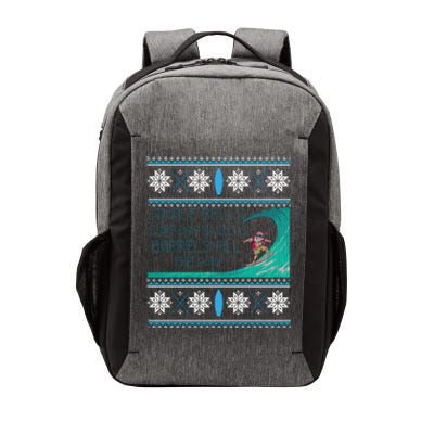 Surf Surfing Surfer Ugly Christmas Sweater Style Funny Gift Vector Backpack