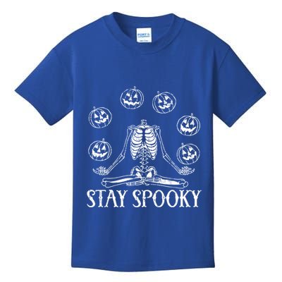 Stay Spooky Skeleton Cool Gift Trick Treat Halloween Skull Hand Meaningful Gift Kids T-Shirt