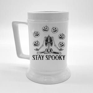 Stay Spooky Skeleton Cool Gift Trick Treat Halloween Skull Hand Meaningful Gift Beer Stein