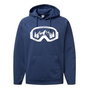 Ski Snowboard Skiing Goggles Snow Wintersport Skiing Gift Performance Fleece Hoodie