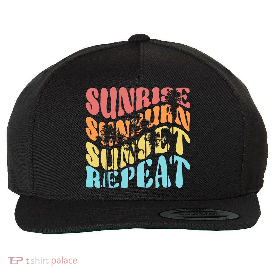 Sunride Sunburn Sunset Repeat Wool Snapback Cap